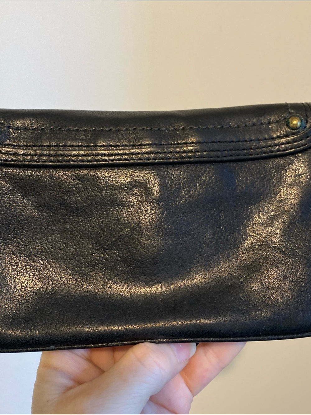 Coach Black Leather Turnlock Wristlet with Brass Hardware - Picture 5 of 13